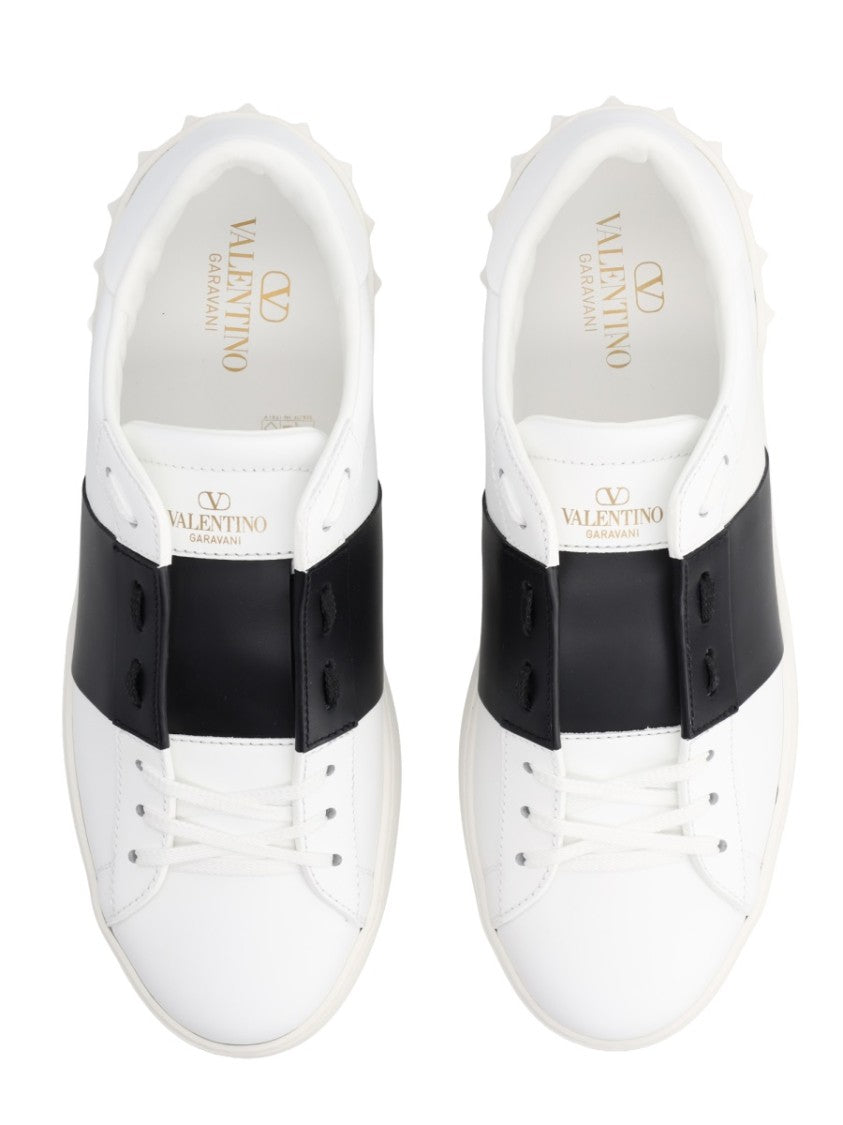 Valentino Garavani Open Midfoot Strap Leather Sneakers