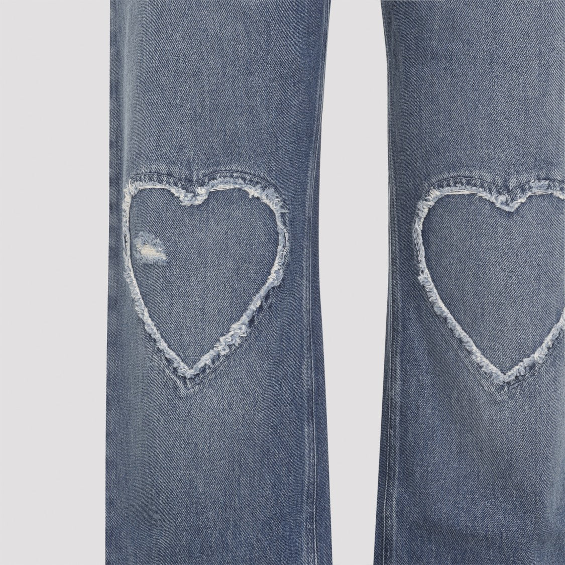 Moschino Straight-Leg Denim Jeans With Heart-Shaped Patches