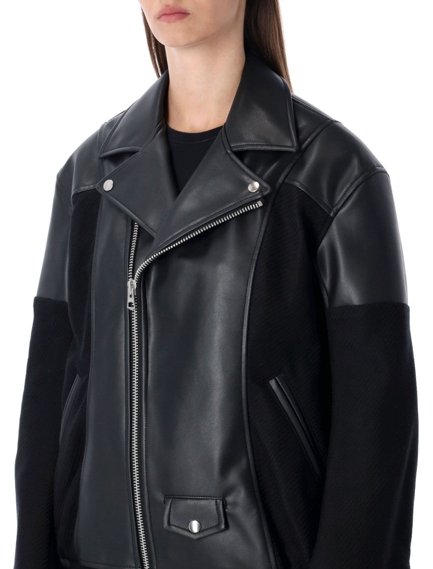 Junya Watanabe Black Eco-Leather And Wool Jacket