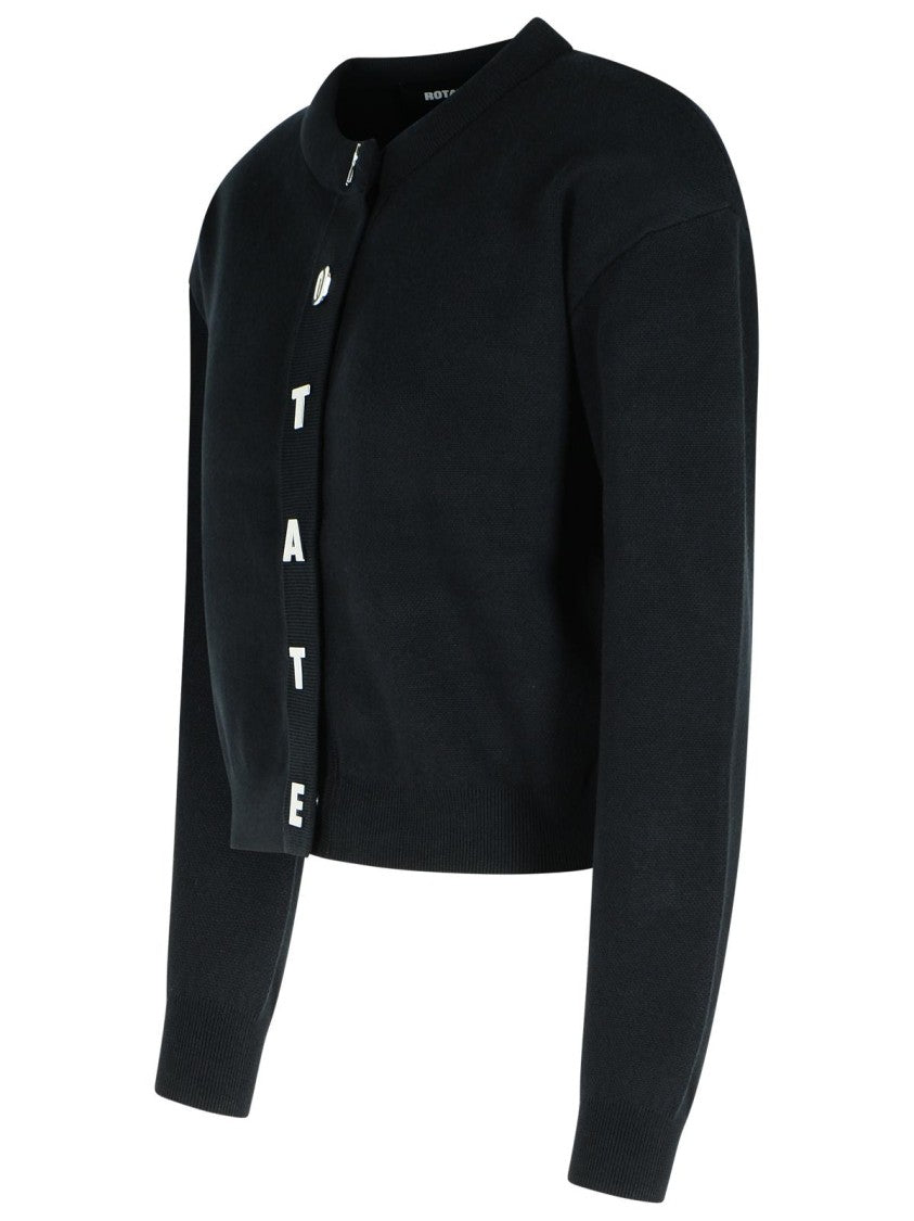 Rotate Black Cotton Blend Cardigan
