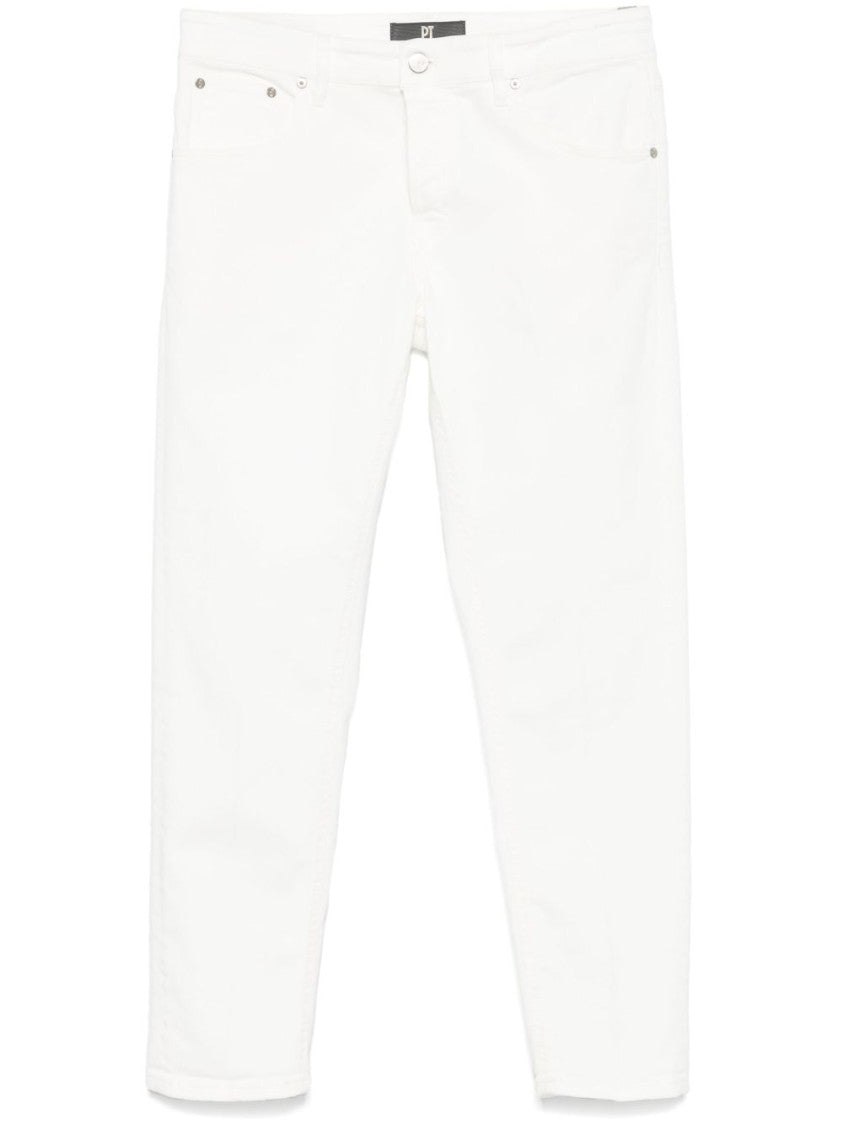 Pt Torino Tapered White Jeans With Classic Five-Pocket Design