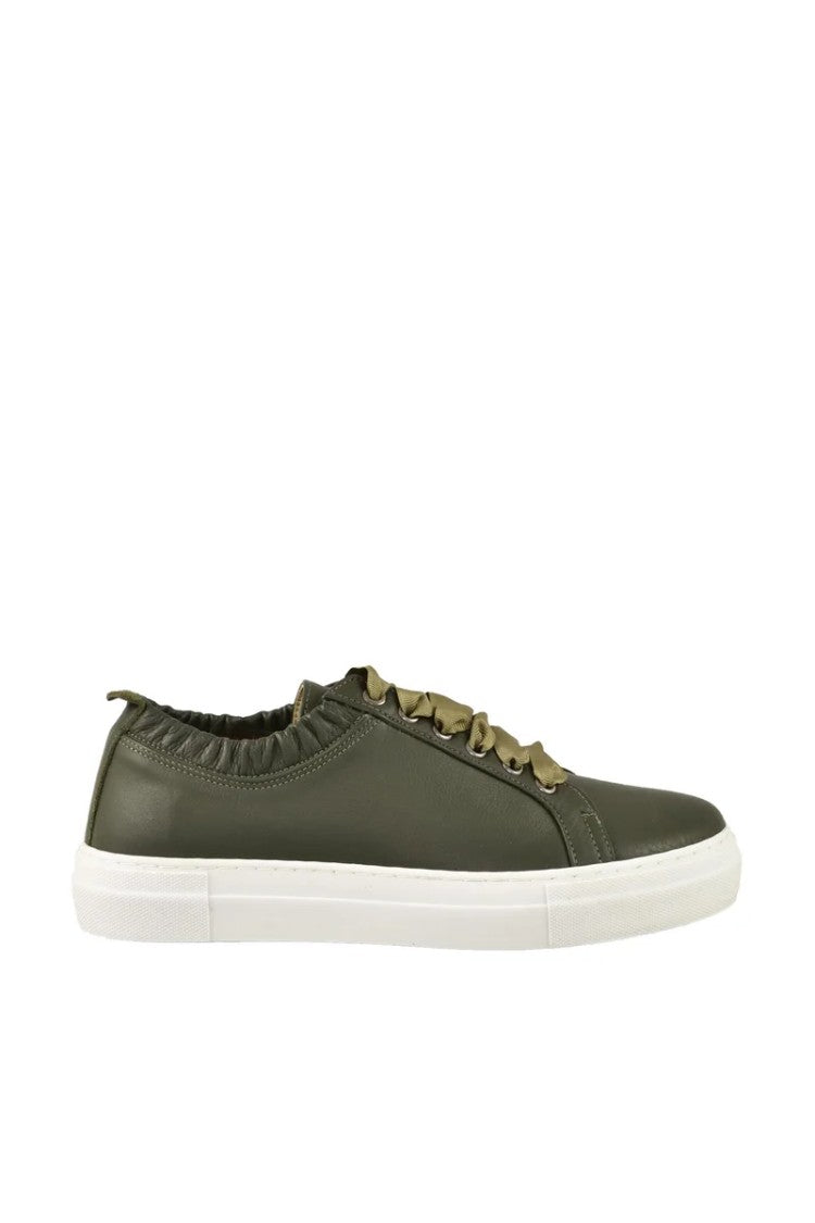 Twelve Style Division Leather Sneakers - Military Green