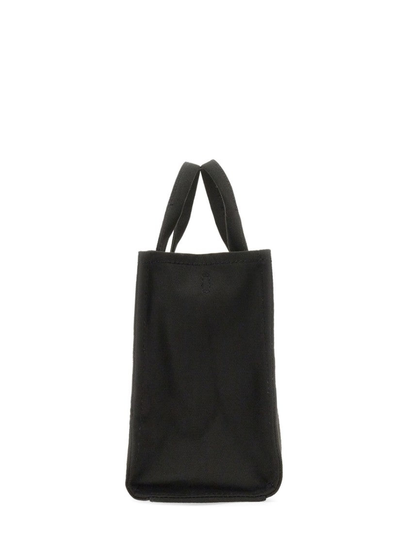 Marc Jacobs Black Cotton Canvas Medium Logo Tote Bag