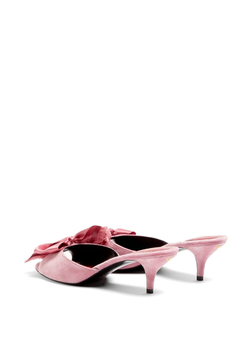 Valentino Pink Vg Marie Velvet Bow Sandals