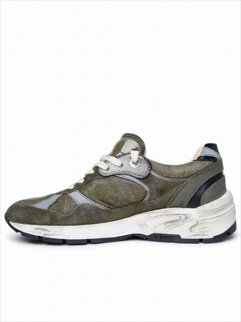 Golden Goose Layered Olive And Grey Sneakers