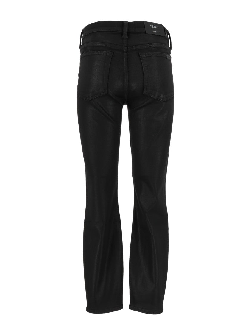 7 For All Mankind Black The Ankle Skinny Five-Pocket Skinny Jeans