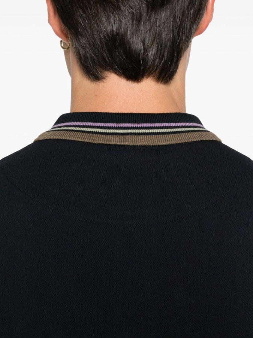 Vivienne Westwood Black Orb Emblem Tipped Cotton Polo