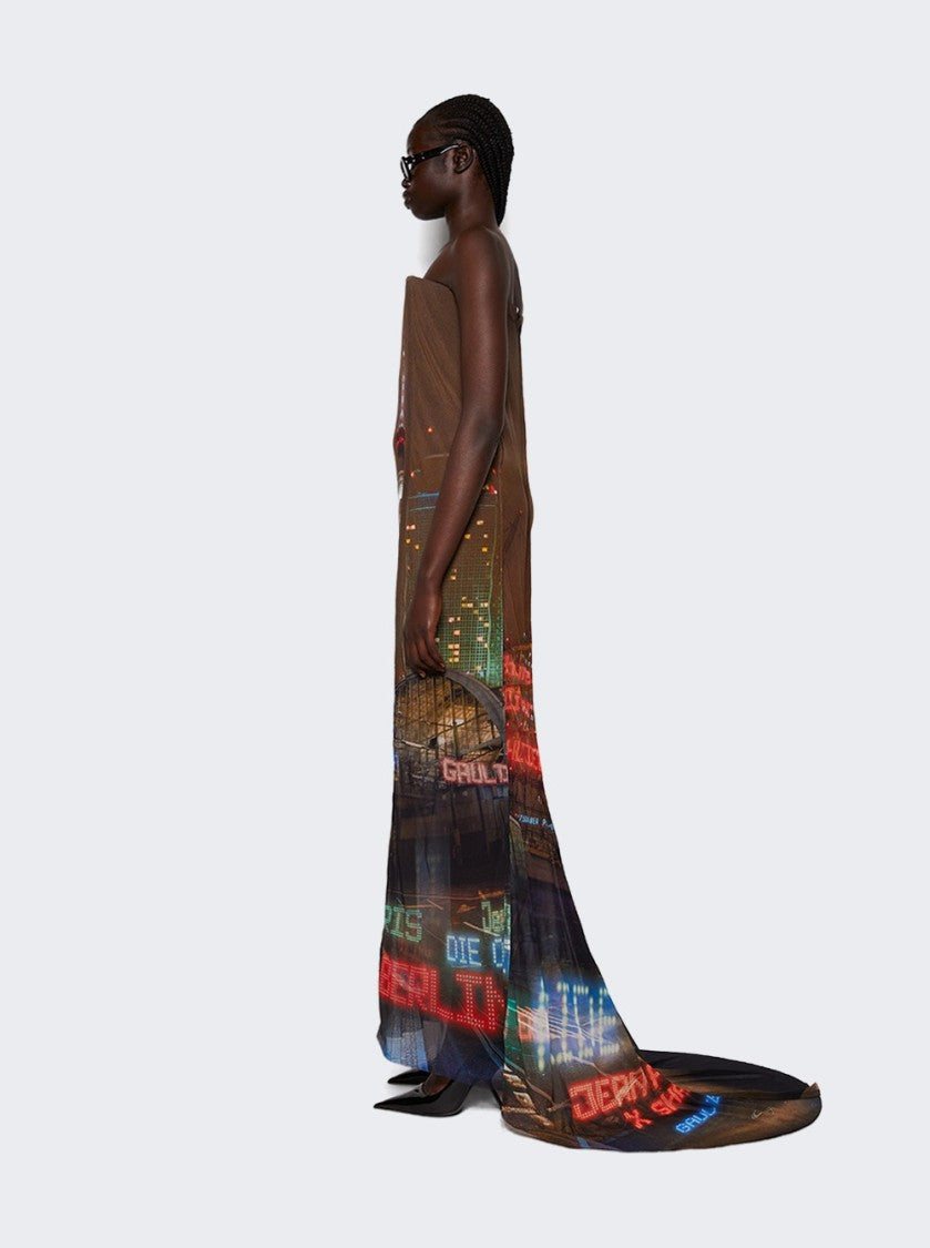 Jean Paul Gaultier Mesh 3D Tube Fishtail Dress