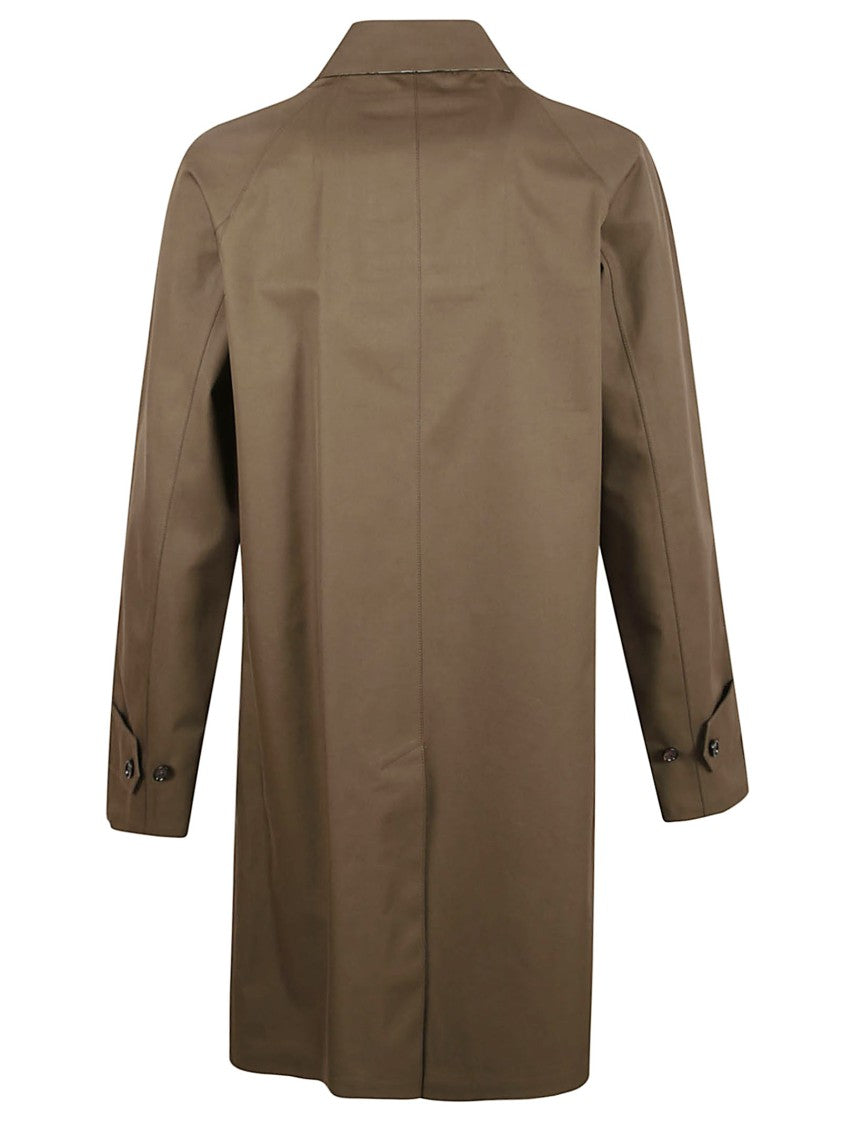 Burberry Tailored Brown Cotton Coat With Pointed Collar