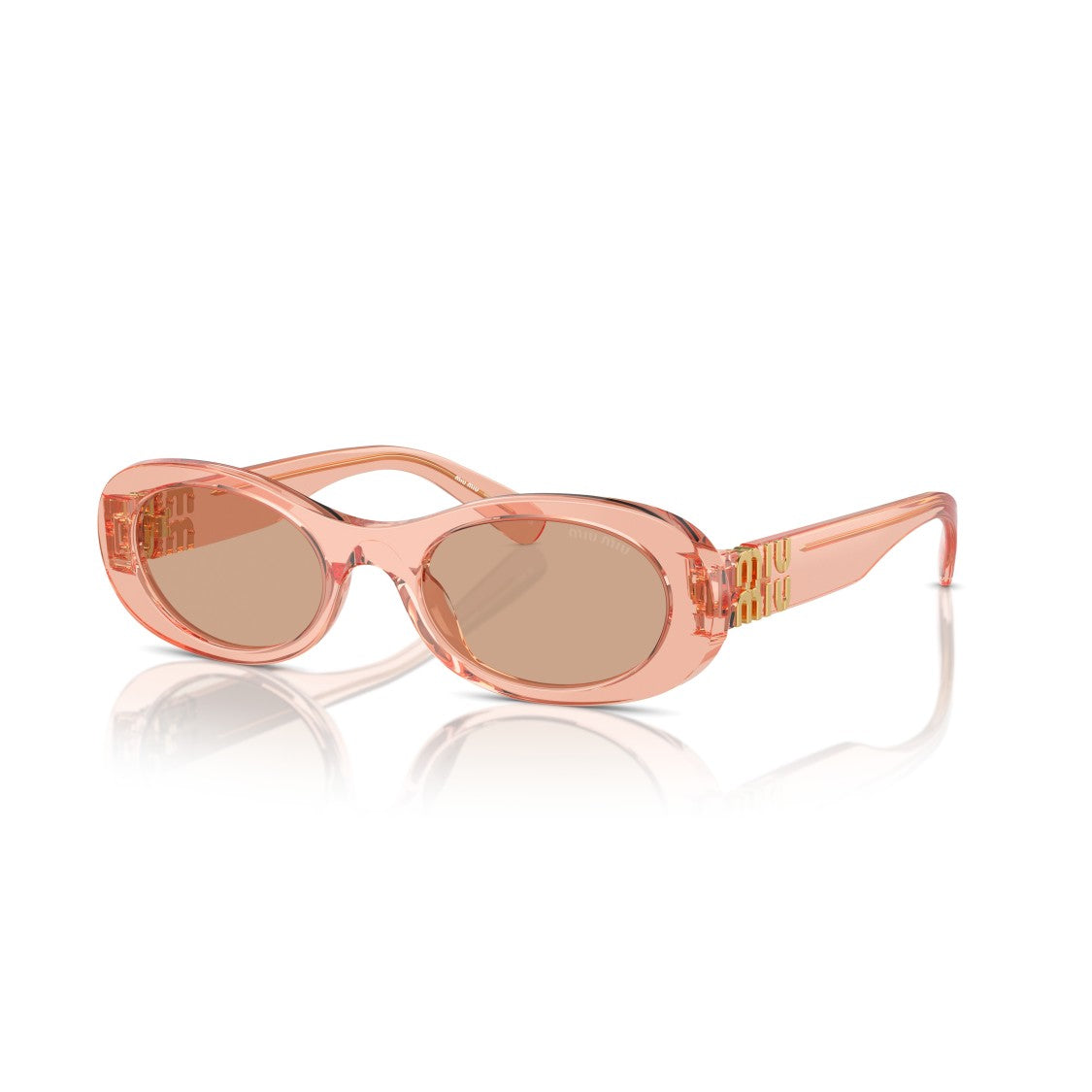 Miu Miu 0Mu 06Zs Translucent Acetate Oval Sunglasses