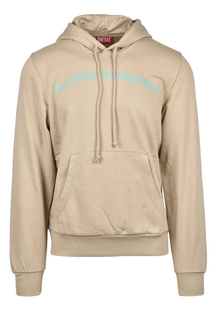 Diesel Khaki Graphic Cotton Hoodie
