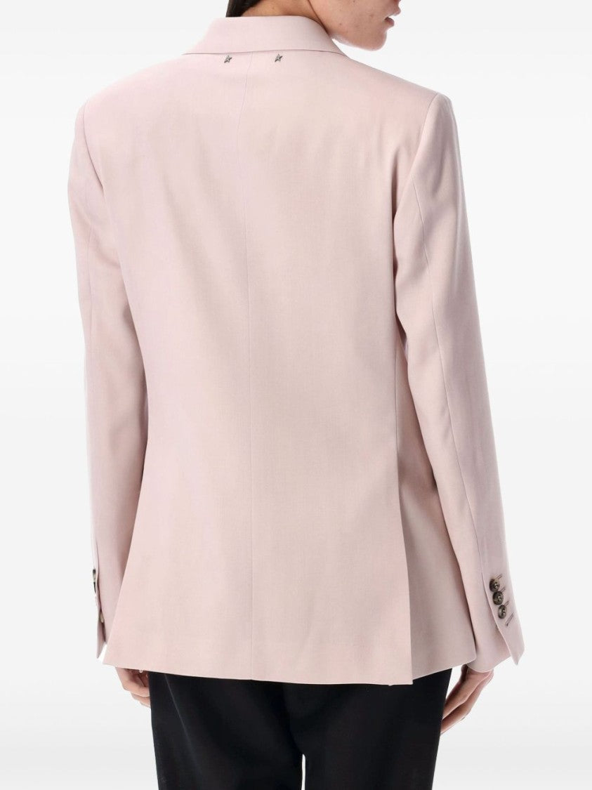 Golden Goose Light Pink Double-Breasted Jacket With English Vents