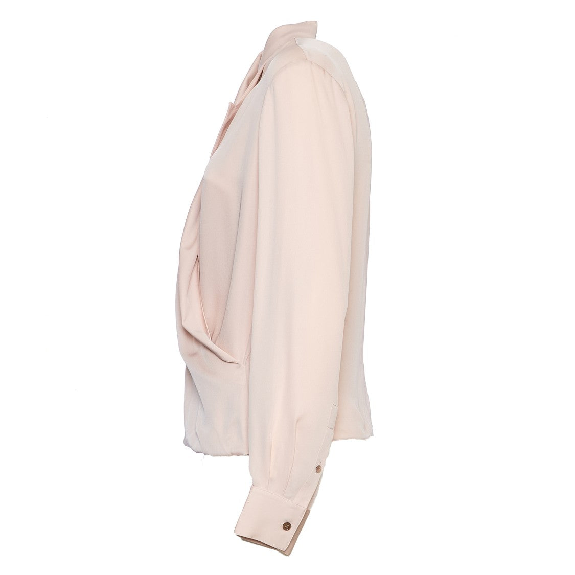 Theory Lapel Wrap Blush Blouse With V-Neck