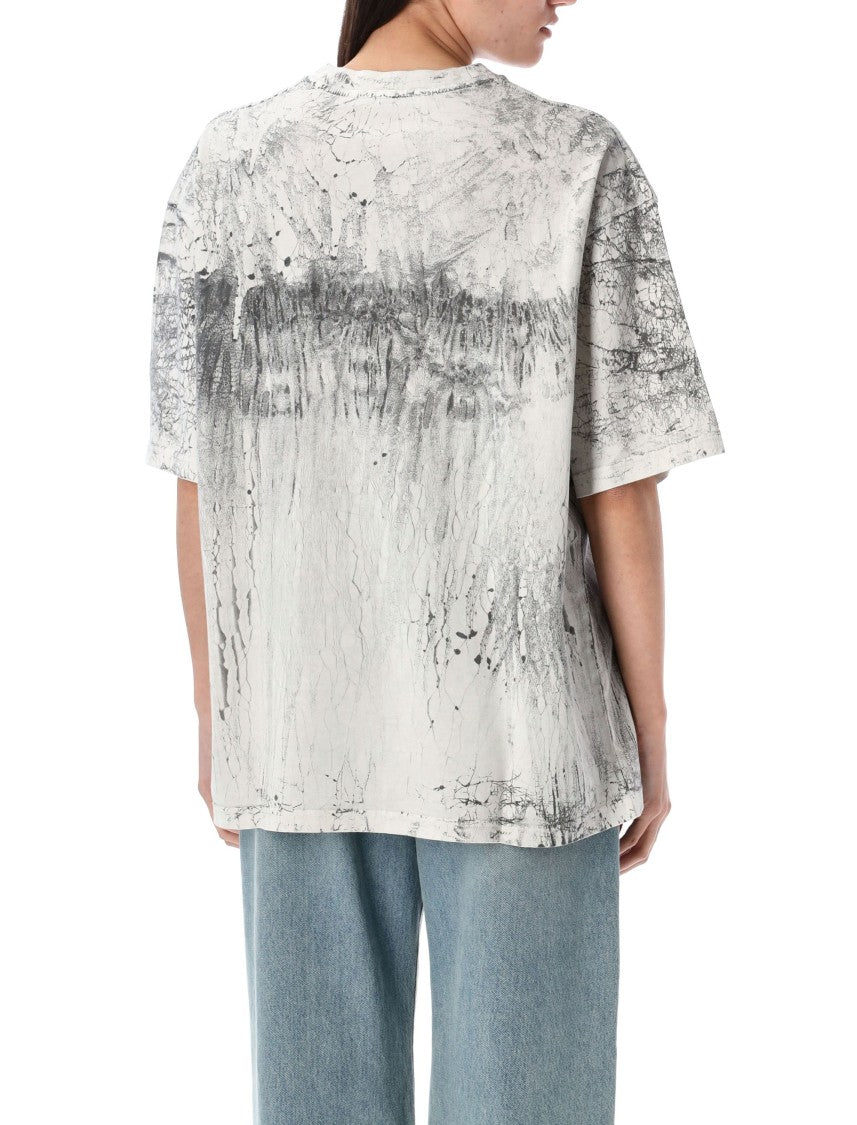 Acne Studios Fn-Ux-Tshi000078 Abstract Marbled Graphic Print T-Shirt