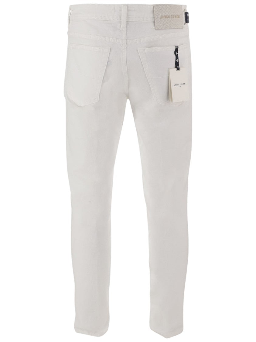 Jacob Cohen White Slim-Fit Five-Pocket Stretch-Denim Jeans