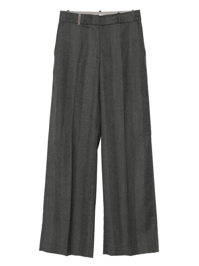 Peserico Wide-Leg Tailored Virgin Wool Trousers