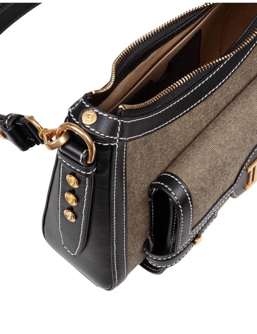 Balmain B-Buzz Hobo Bag In Khaki