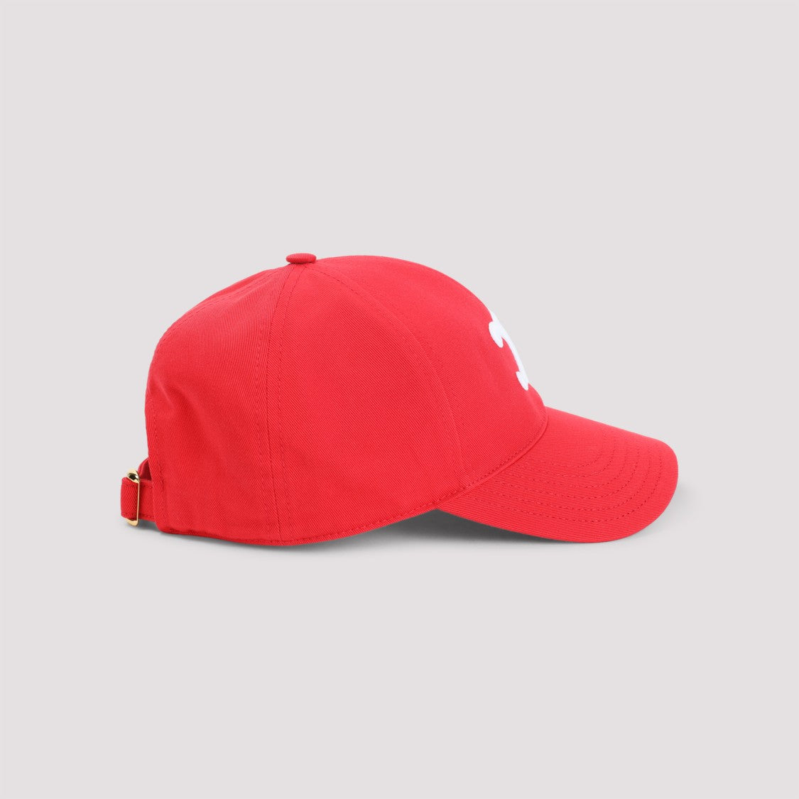 Celine Bright Red Baseball Hat With Contrast Logo
