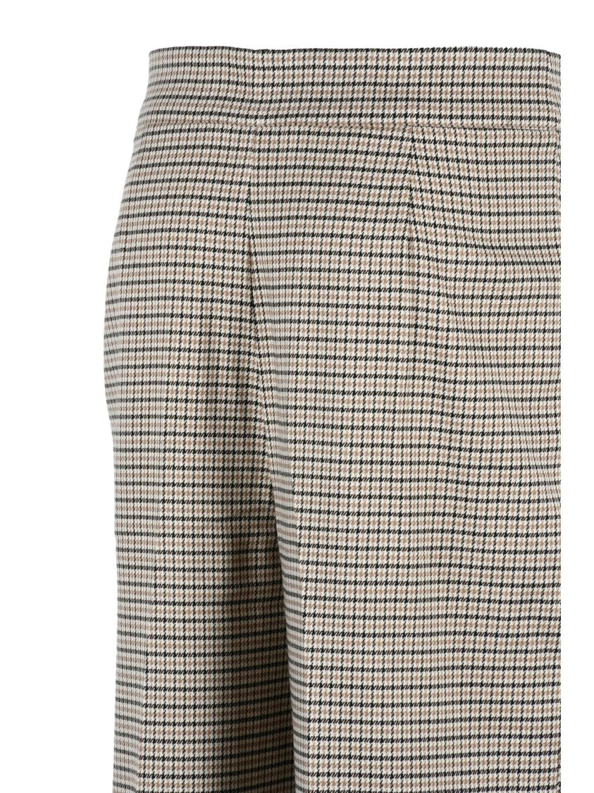 Twinset Actitude Beige High-Waisted Pants With Pleated Design And Wide Leg