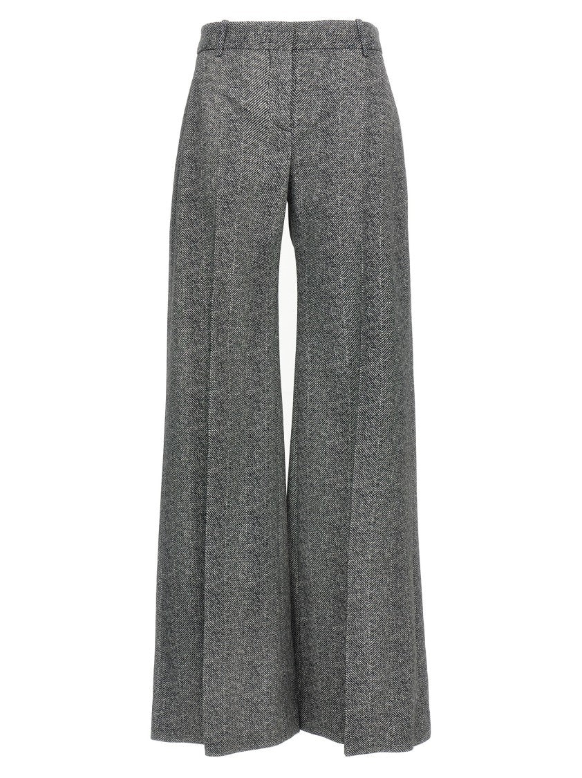 Ermanno Scervino Herringbone Patterned Viscose Trousers