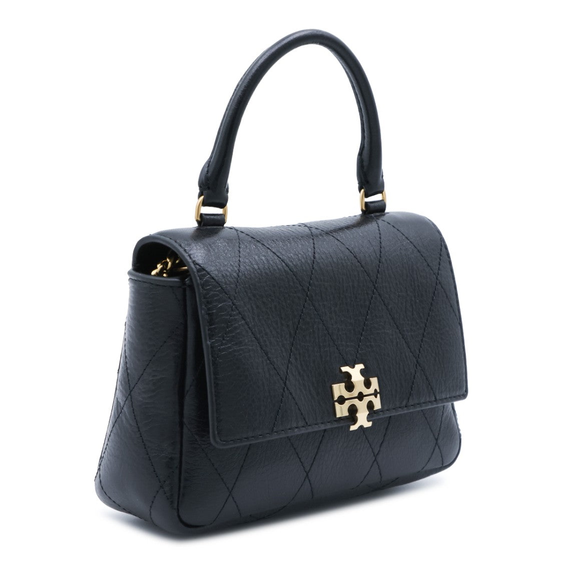 Tory Burch Textured Leather Top Handle Bag With Gold-Tone Hardware
