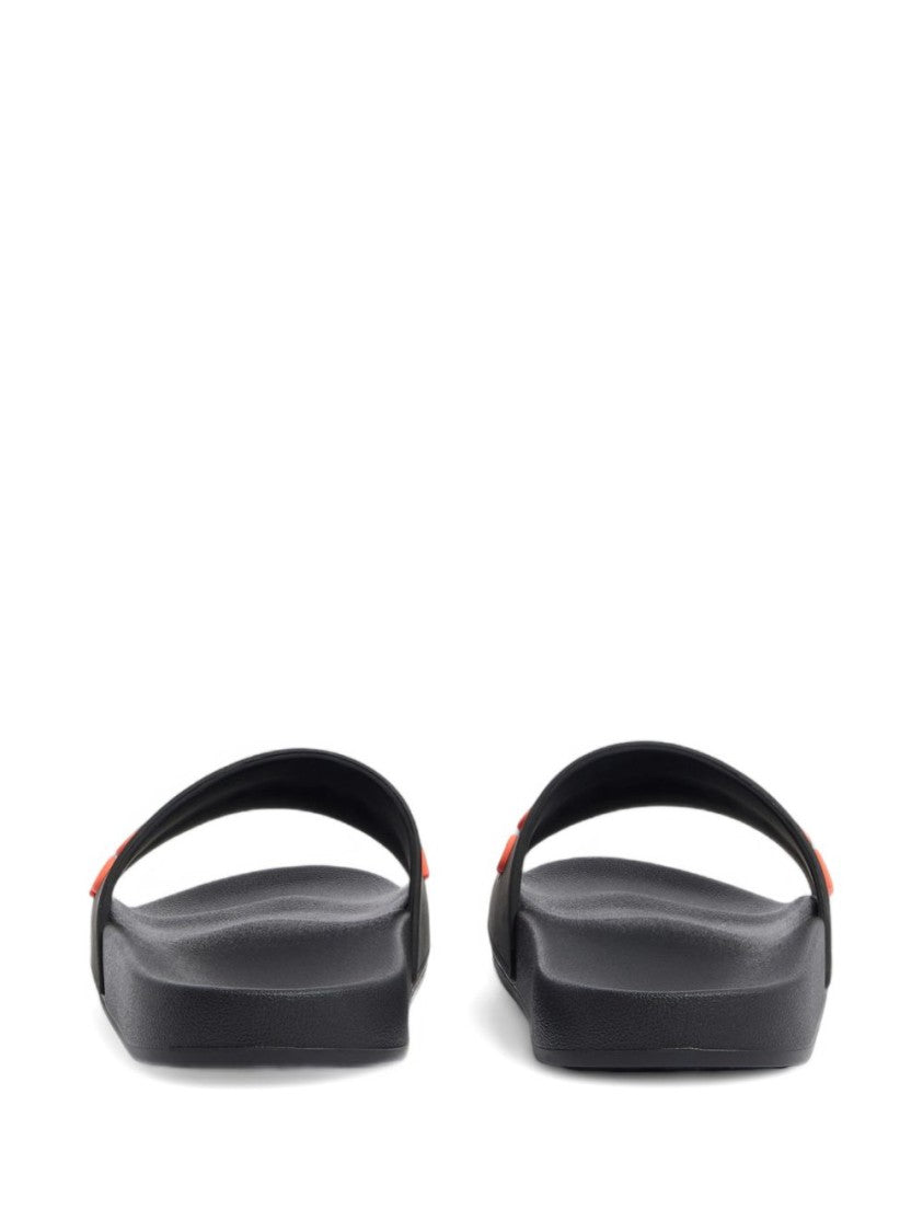 Dsquared2 Black Raised Logo Flat Moulded Sandals