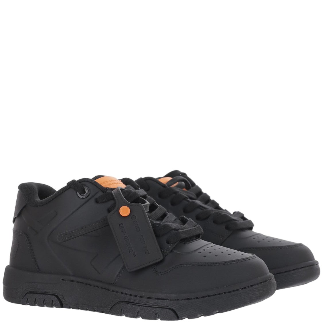 Off-White Black/Orange Out Of Office Arrows Mesh Fabric Low-Top Sneakers