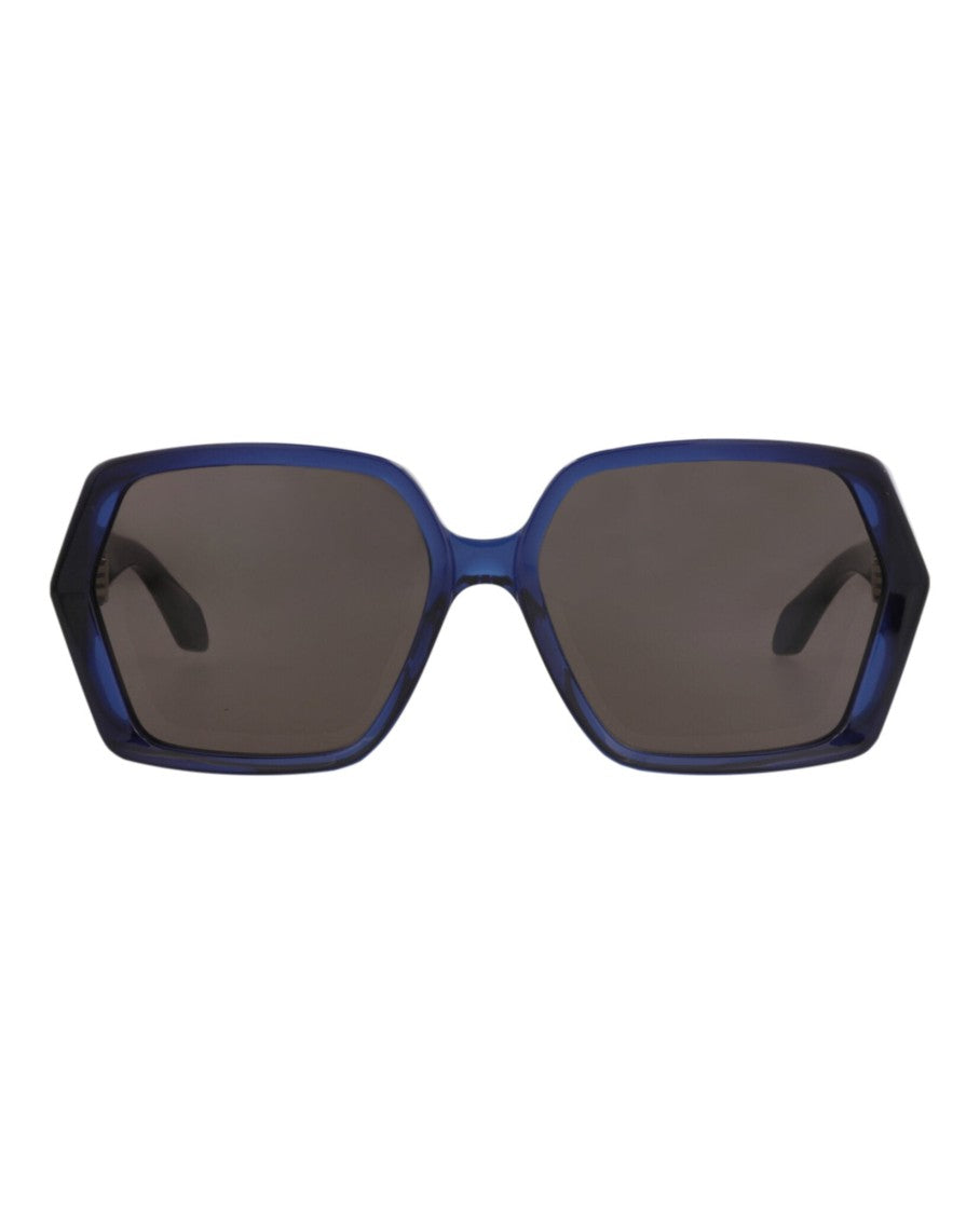 Alaïa Square-Frame Recycled Acetate Sunglasses With Saddle Nose Bridge