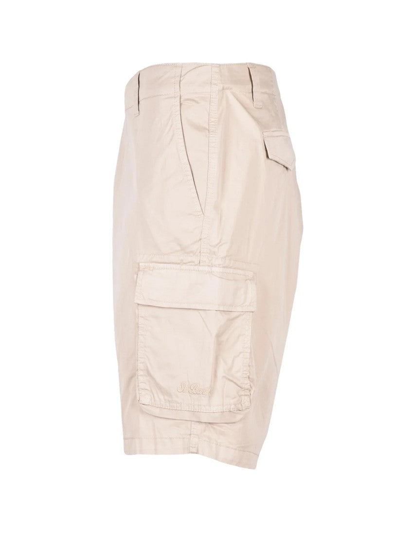 Mc2 Saint Barth Beige Regular-Fit Stretch Cotton Bermuda Shorts