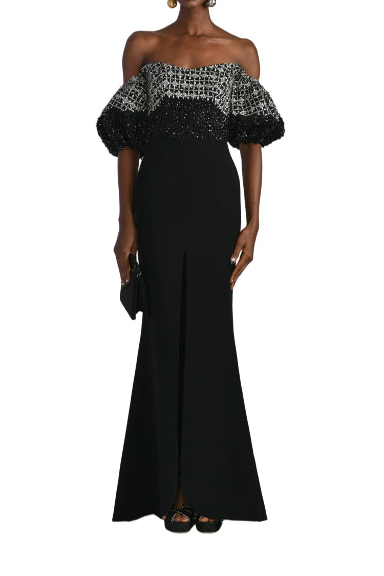 Saiid Kobeisy Off-Shoulder Crepe Dress With Beading