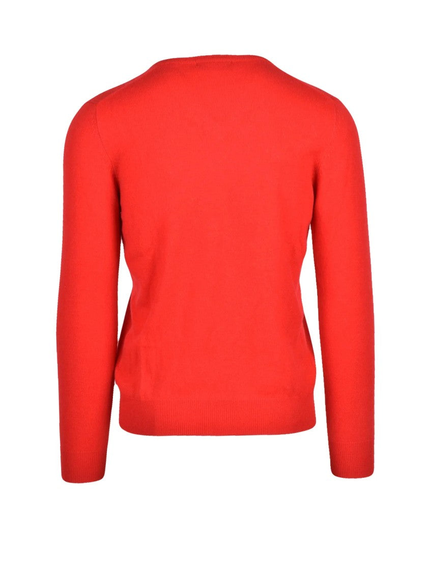 Woolzone Red V-Neck Cashmere Sweater