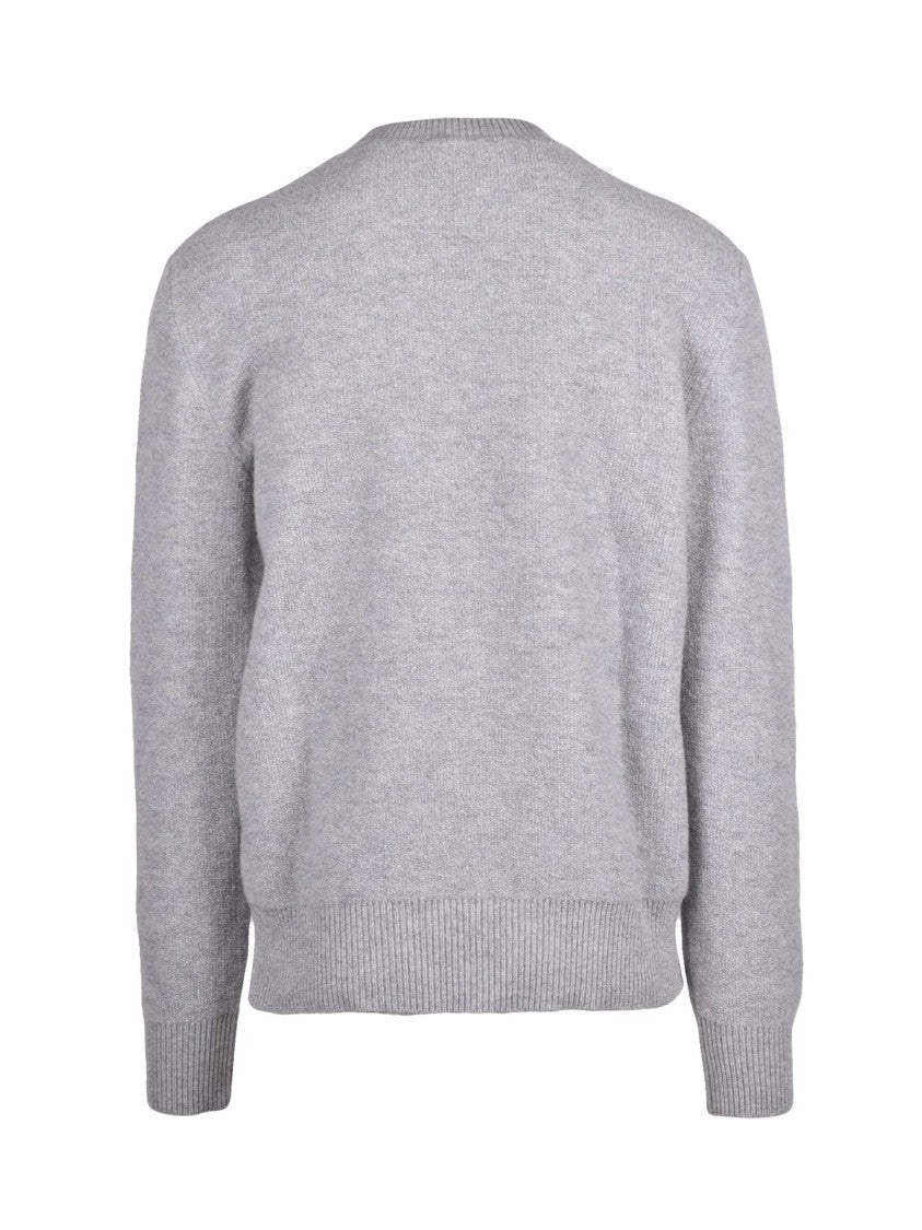 Daniele Fiesoli Classic Crewneck Sweater In Heathered Light Grey