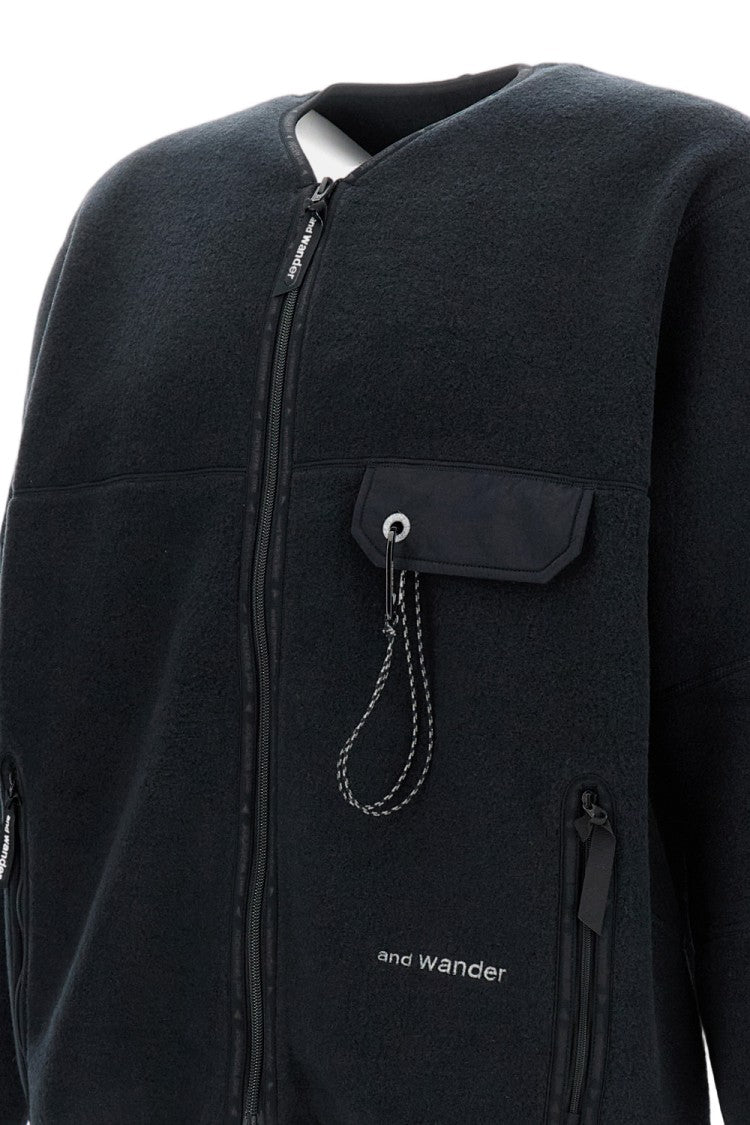 And Wander Wool Fleece Cardigan