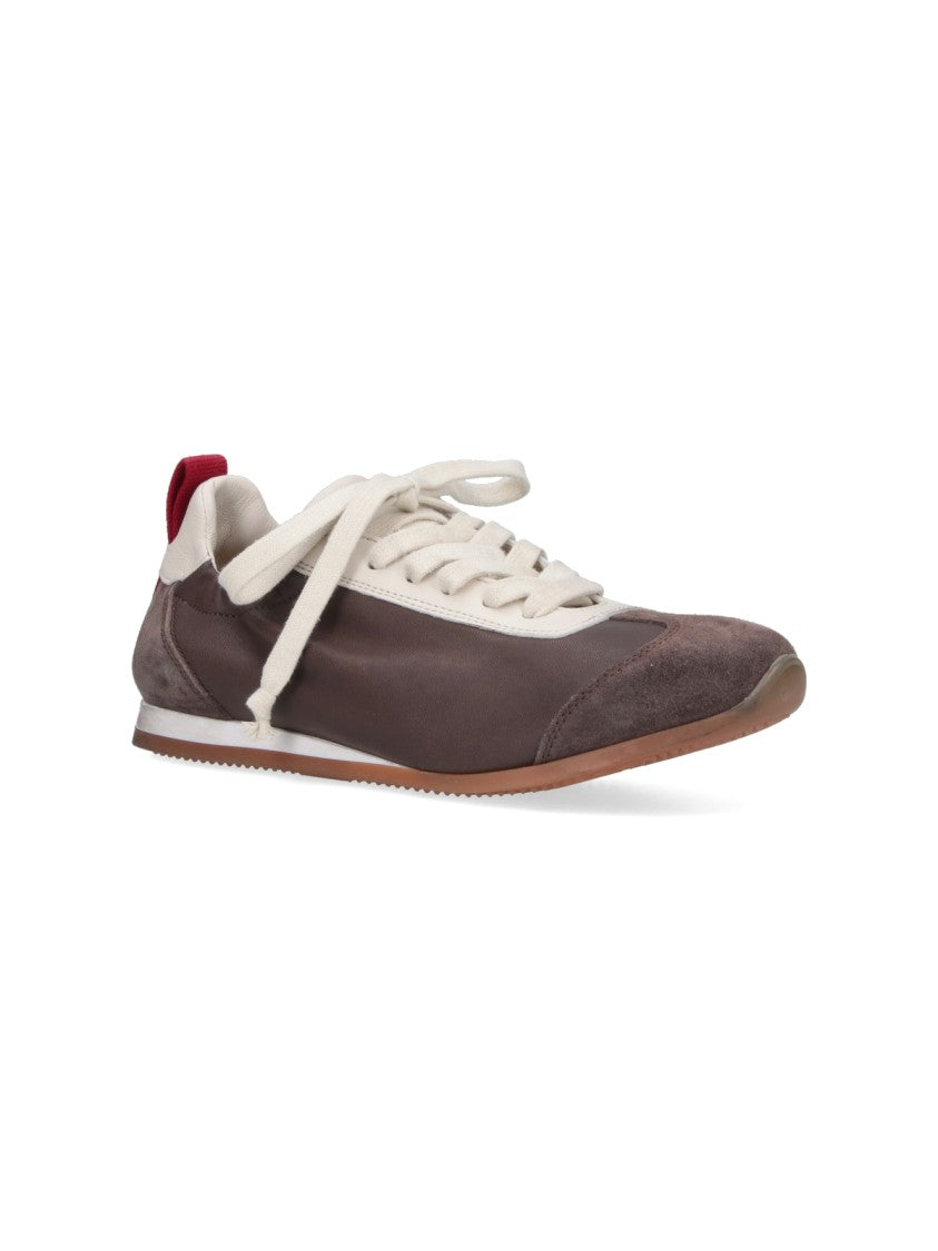 Uma Wang Brown Leather Sneakers With Suede Accents