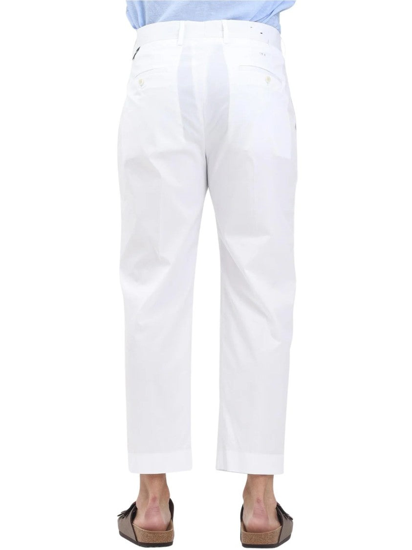 Golden Craft 1957 White Cotton-Blend Stretch Pants