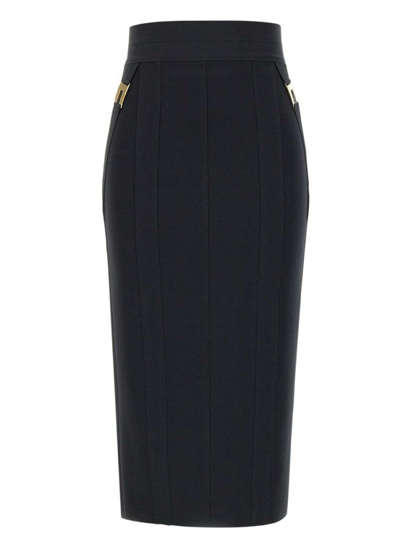 Elisabetta Franchi Mid-Length Black Skirt With Fitted Silhouette
