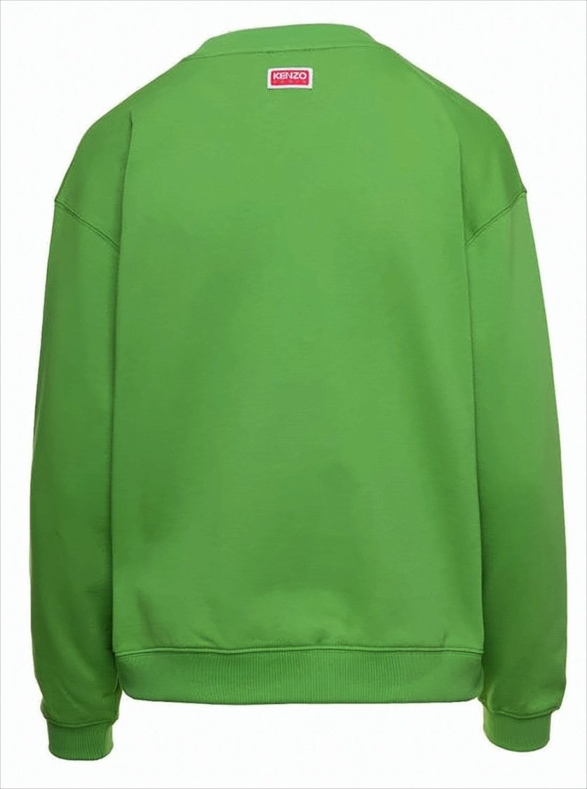 Kenzo Embroidered Tiger Head Green Long-Sleeve Sweatshirt