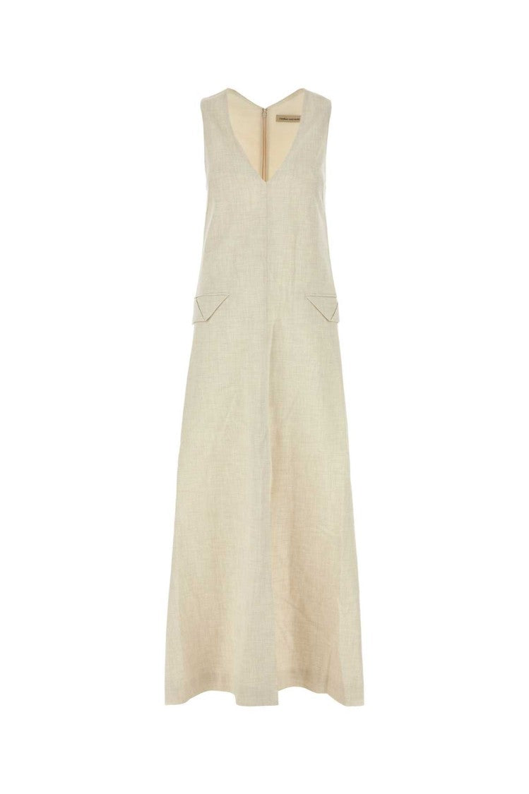 Camilla And Marc Sand Stretch Polyester Blend Floris Dress