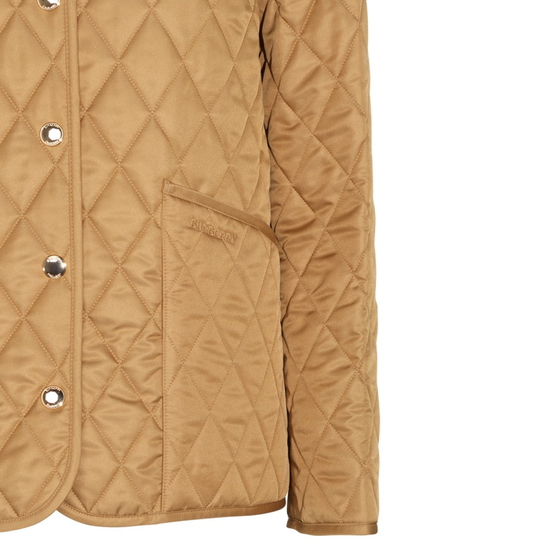 Burberry Quilted Short Corduroy-Collar Jacket