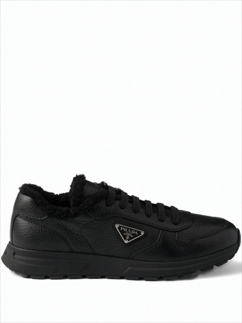 Prada Textured Cowhide Leather Sneakers