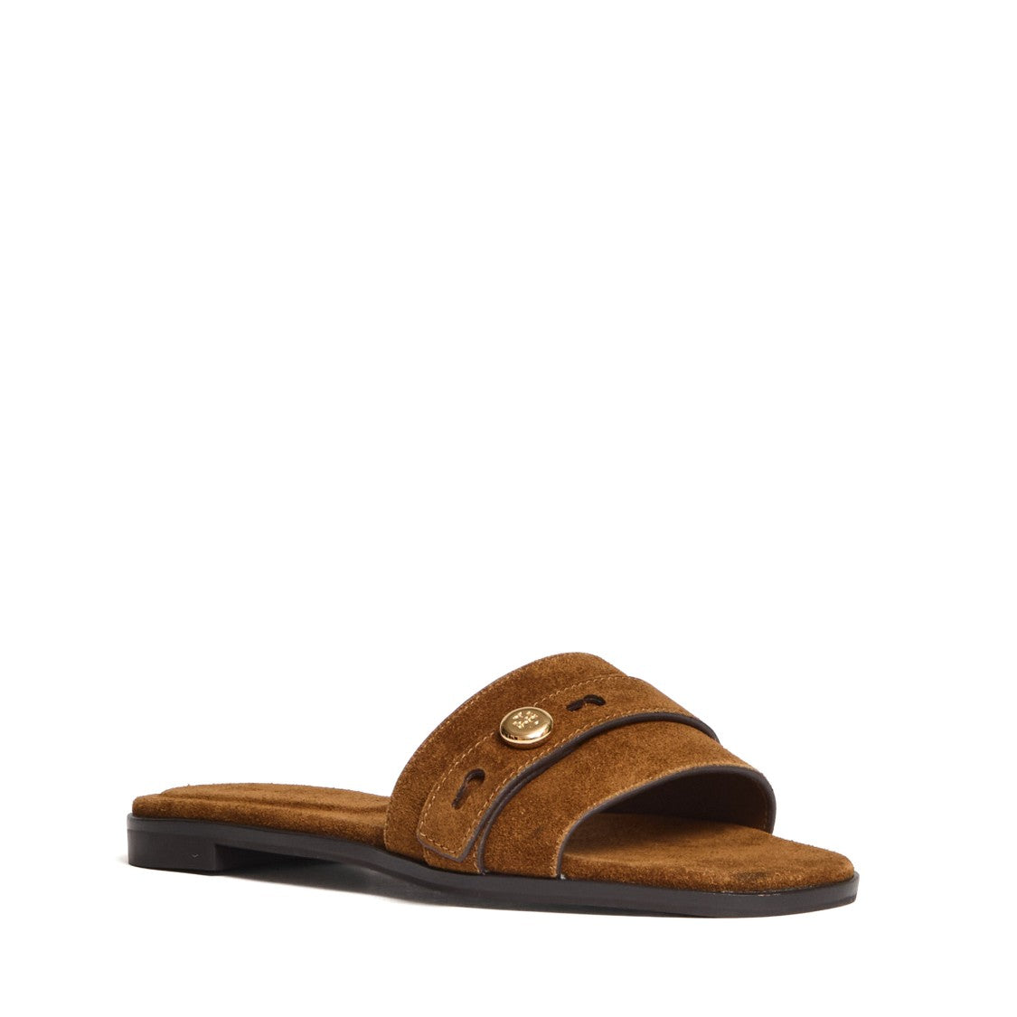 Tory Burch Romy Suede Nappa Lined Flat Sandals