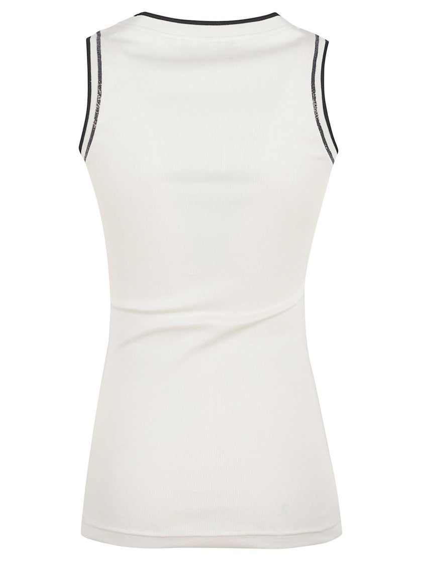 Fabiana Filippi Sleeveless Fitted Top With Contrasting Trim Detail