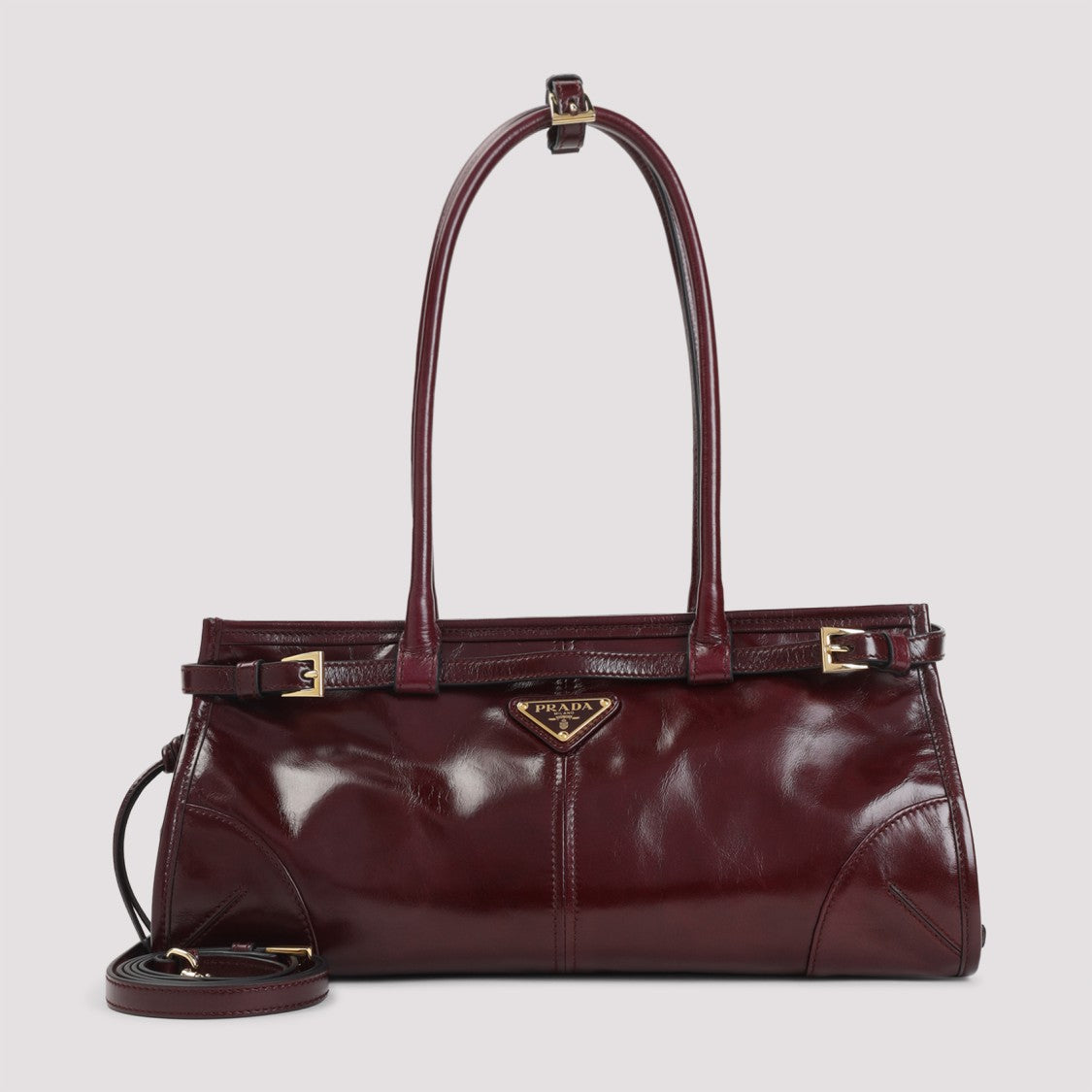 Prada Bordeaux Calf Leather Handbag