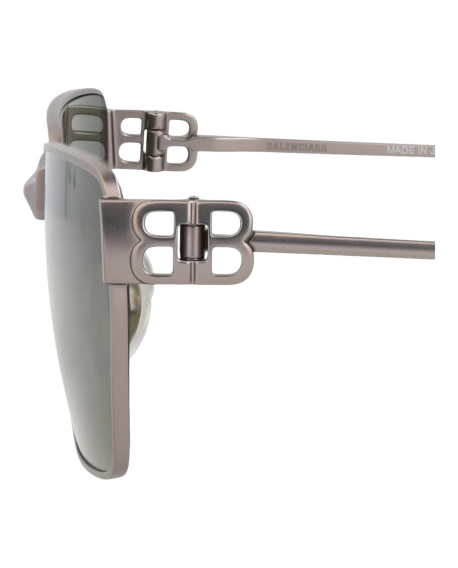 Balenciaga Square-Frame Metal Sunglasses