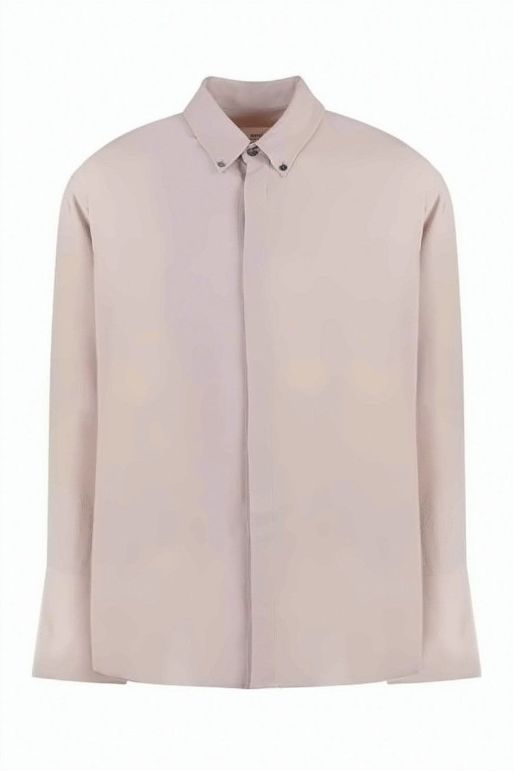 Ami Paris Loose-Fitting Shirt With Classic Collar And Concealed Placket