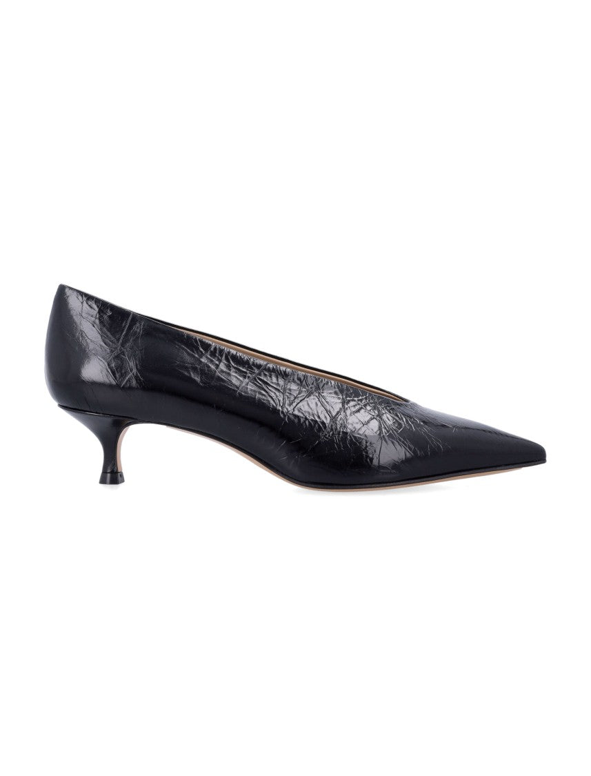 Le Monde Béryl Babouche Kitten Heels Black Naplack