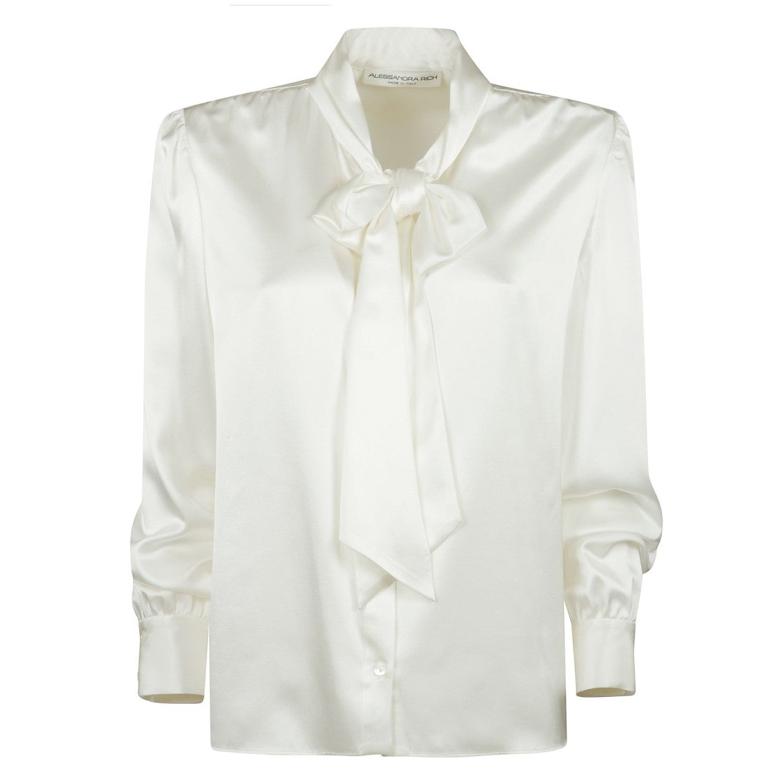Alessandra Rich Silk Satin Blouse With Button-Down Front