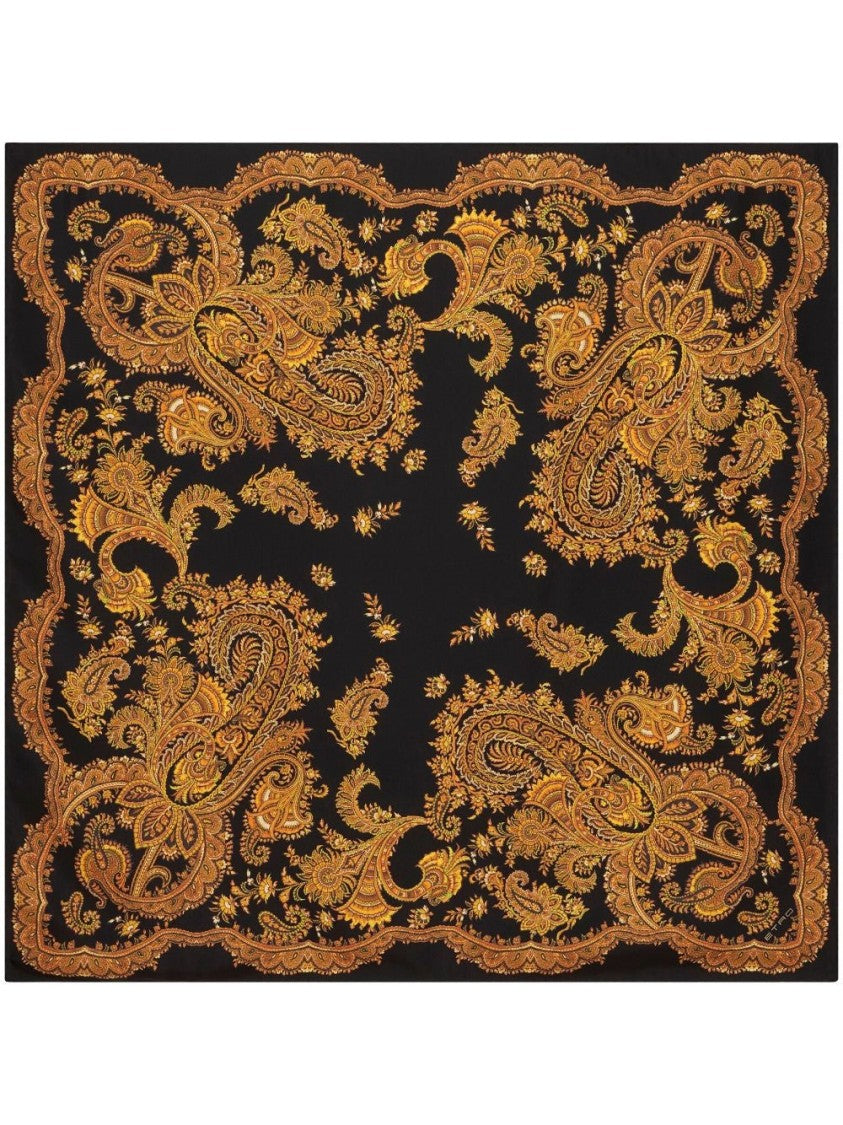Etro Silk Scarf With Intricate Paisley Motifs