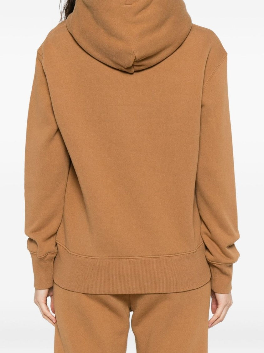 Autry Beige Cotton Hoodie With Contrasting Drawstrings