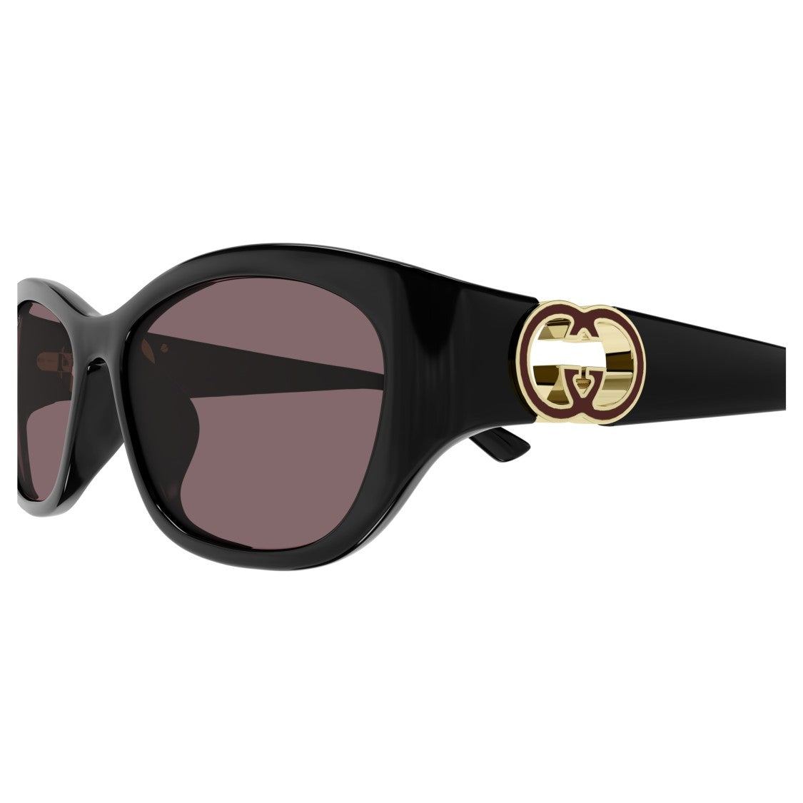 Gucci Gg1826sk Slightly Rounded Rectangular Black Sunglasses